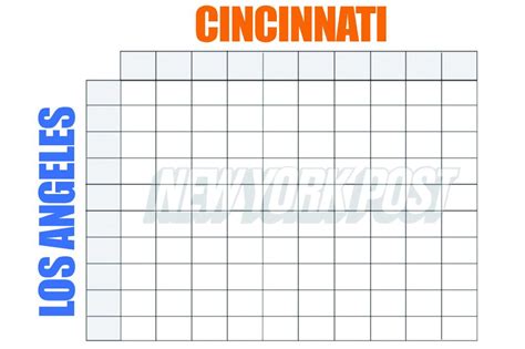 Super Bowl 2022 Squares Printable Boxes Template