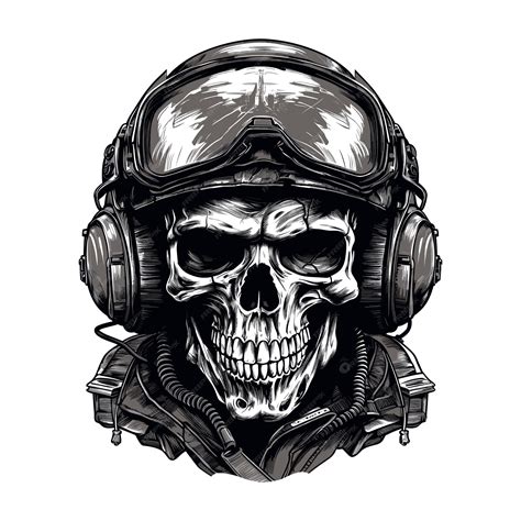 Premium Vector Soldier Skull In Helmet Vector Illustration