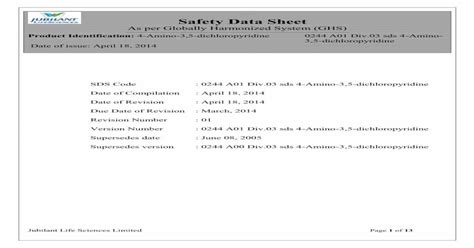 Safety Data Sheet Jubl Pdf Filesafety Data Sheet As Per Globally