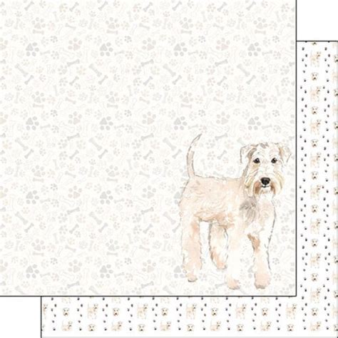 Scrapbook Customs X Double Sided Paper Wheaten Terrier Watercolor