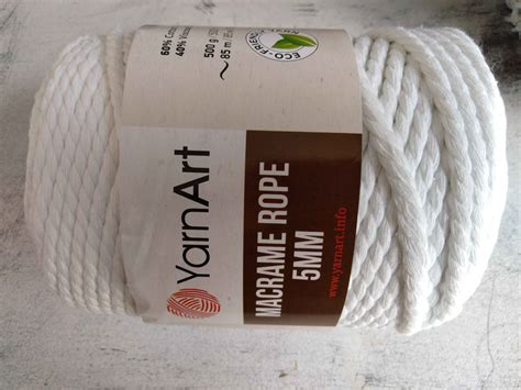 Sznurek Skr Cany Do Makram Yarnart Macrame Rope Mm Kotki Motki