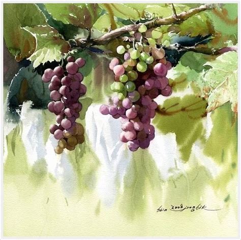 신종식 화백의 색 맑은 수채화 그림 Watercolor Fruit Gold Watercolor Watercolor