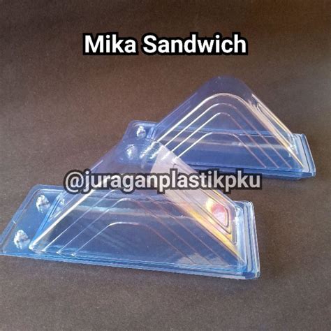 Jual Mika Sandwich Isi Pcs Pack Wadah Tempat Roti Bakar Segitiga