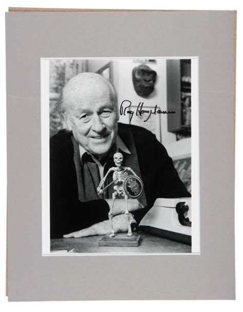 Hake's - STOP-MOTION LEGEND RAY HARRYHAUSEN SIGNED PHOTO W/FILM PROP.