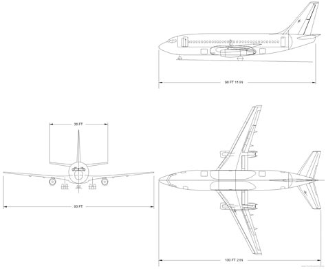 1967 Boeing 737-200 v2 blueprints free - Outlines