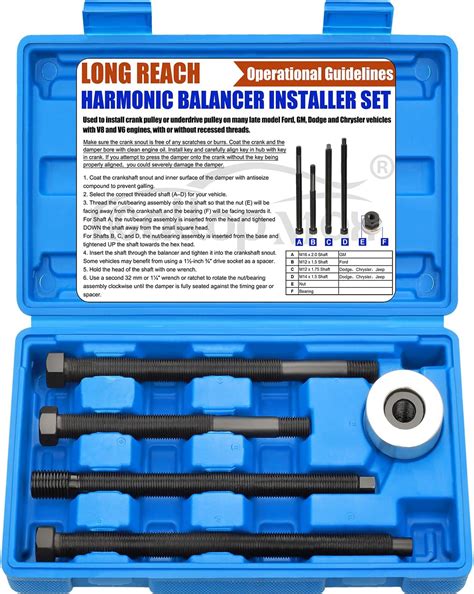 amazoncom harmonic balancer installer tool set long reach crankshaft