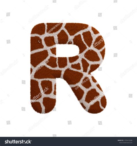 Giraffe Letter R Capital 3d Giraffe Stock Illustration 1255410208