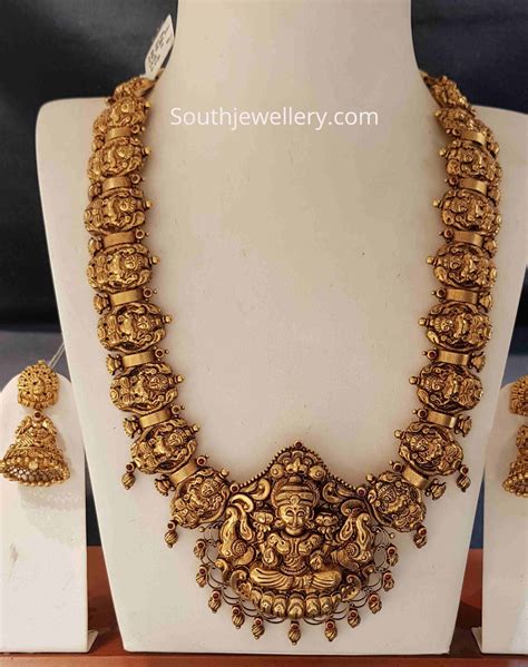 Deep Nakshi Work Lakshmi Long Haram Indian Jewellery Designs