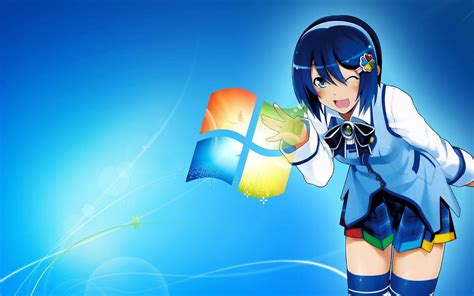 Download Anime Meme PFP Microsoft Blue Girl Wallpaper | Wallpapers.com