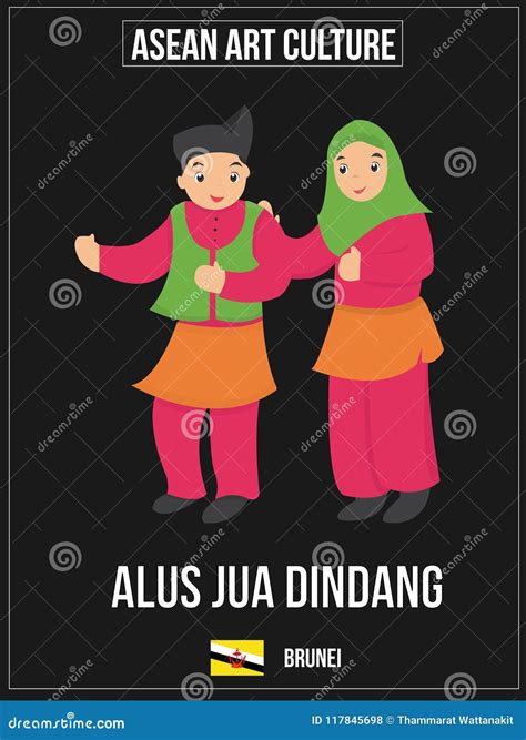 Vector Illustration of National Art Culture of Brunei Stock ...