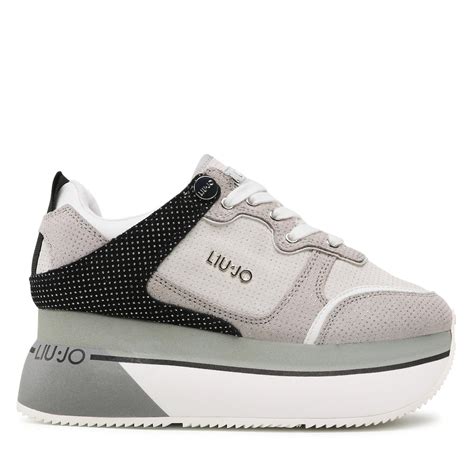 Liu Jo Super Maxi Wonder 2 Γυναικεία Flatforms Sneakers Γκρι