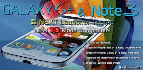 Faisca Art Themes Galaxy S4 And Note3 3d Premium Next Launcher Theme