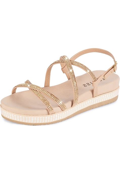 Sand Lia Feminina Papete Lumiss Tiras Strass Brilho Cristal Flatform