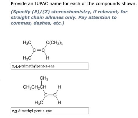 Solved Provide An Iupac Name For Each Of The Compounds Chegg