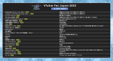 Vtuberfesjapan【公式】チケット好評販売中！ On Twitter 【day1セットリスト公開】 💠vtuber Fes