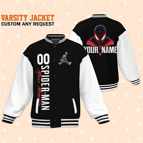 Custom Spiderman Miles Morales Jordan Varsity Jacket, Baseball Outfit ...