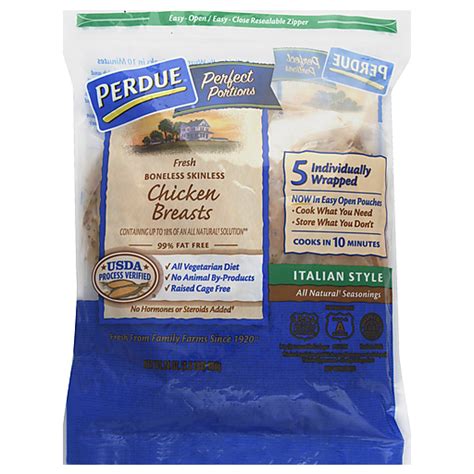 Perdue Perfect Portions Boneless Skinless Fresh Chicken Breasts Italian Style 5 Ct Chicken