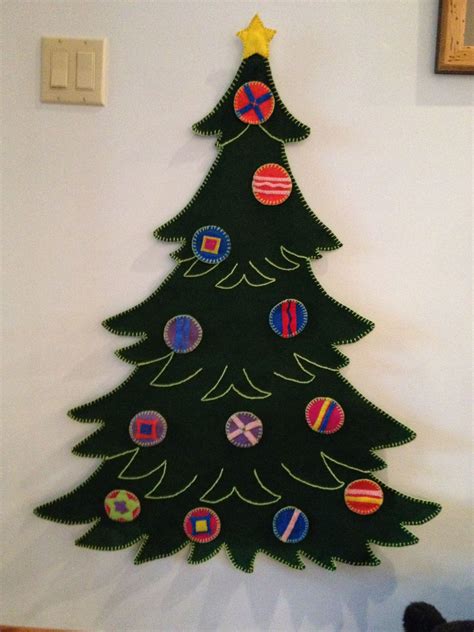 Felt Christmas Tree I Made Our Granddaughter The Ornaments Have Velcro So When They Come Over