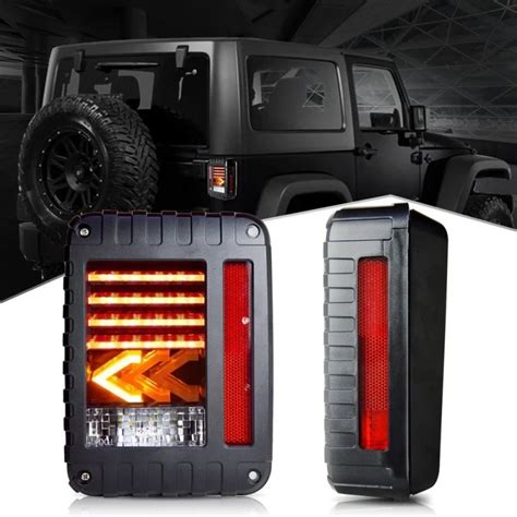 For Jeep Wrangler JK 07 17TailLights LED Rear Tail Lights Brake Reverse