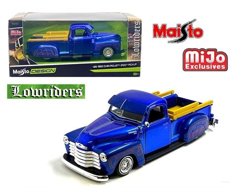 Maisto 1:24 1950 Chevrolet 3100 Pickup Truck Lowrider - Candy Blue ...