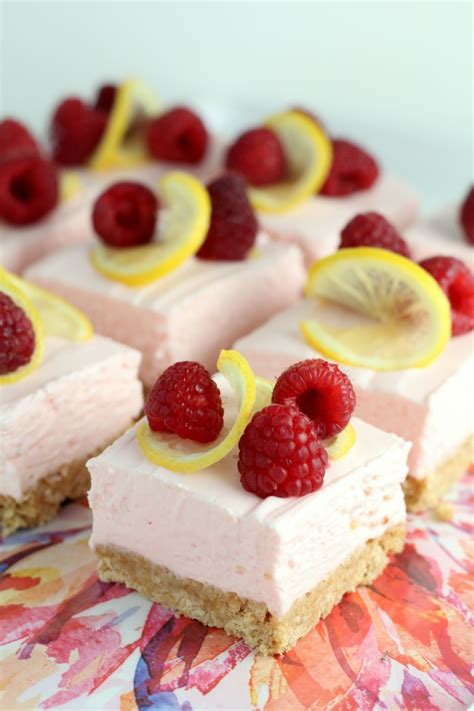 Raspberry Lemon No Bake Cheesecake Bars 3 Chocolate With Grace