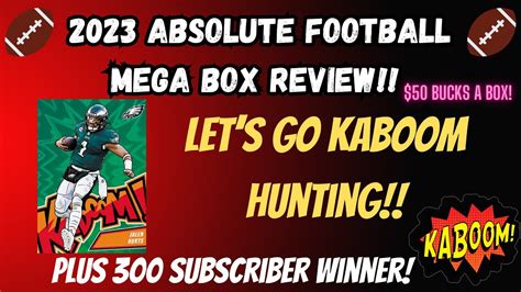 KABOOM HUNT 2023 PANINI ABSOLUTE FOOTBALL MEGA BOX REVIEW PLUS 300