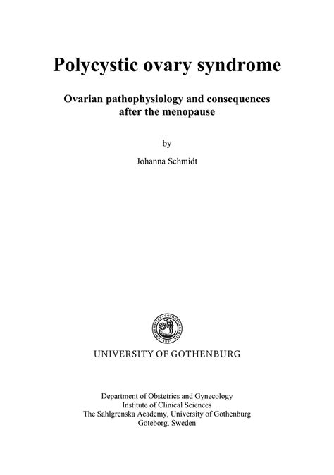 Solution Polycystic Ovary Syndrome Ovarian Pathophysiology And