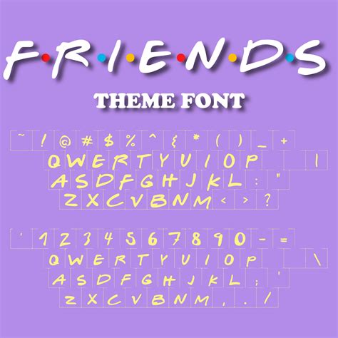 Friends Tv Show Font Ttf Svg Eps Psd File Digital Instant Download Vector Alphabet Number ...