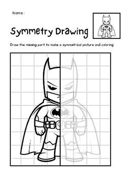 Symmetry Drawing Activity for Art and Math by LuckyOne | TPT