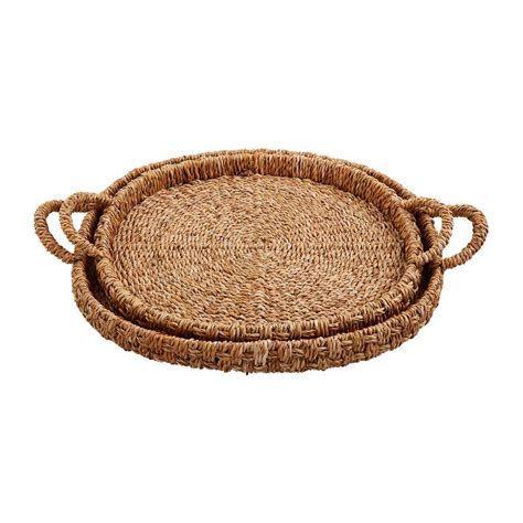 woven basket tray set