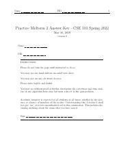 Pma Sols Pdf Name Pid Practice Midterm Answer Key Cse