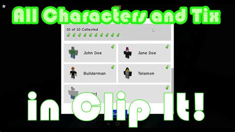 Roblox The Classic Clip It All Tix Locations And Token Character