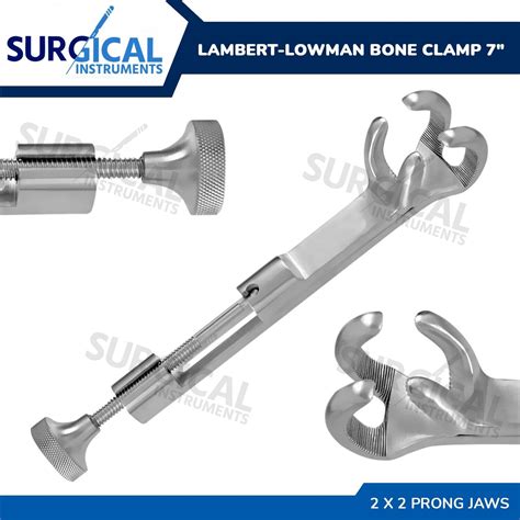 Lambert Lowman Bone Clamp X Prong Jaws Wide Stainless German