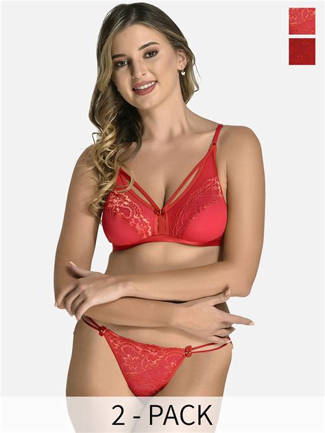 Buy Styfun Pack Of 2 Non Padded Lingerie Set Lingerie Set For Women 29211660 Myntra