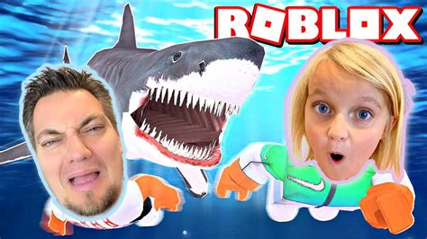 Chased By A Giant Shark Roblox With Parker Youtube