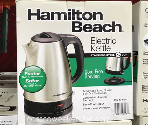 Hamilton Beach Stainless Steel Electric Kettle Model E Costco