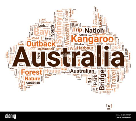 Australia Word Cloud Concept On White Background Stock Photo Alamy