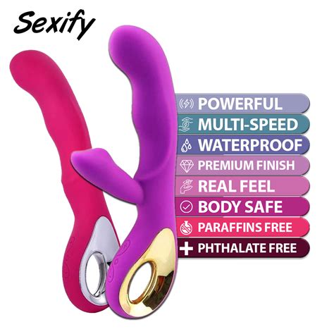 Rabbit Vibrator Dildo G Spot Clit Rechargeable Massager Wand Female