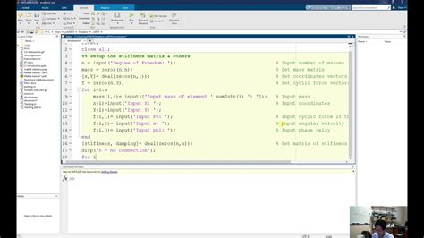 Stiffness Matrix Of A Structure Matlab Example Youtube