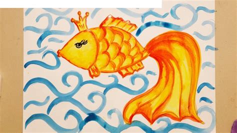 How to draw a goldfish for kids - All about tattoo