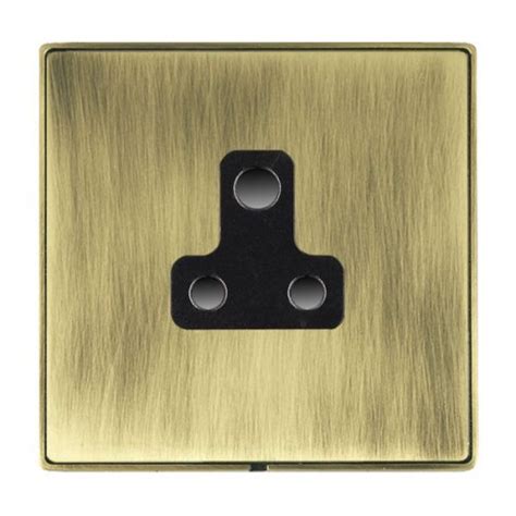 Hamilton Linea Duo Cfx Antique Brass Frameantique Brass Plate 1 Gang 5a Unswitched Socket With