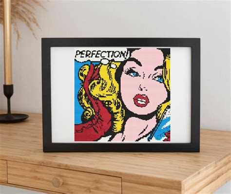 Motif Pop Art Perfection Fille Pop Art Modèle De Point De Croix