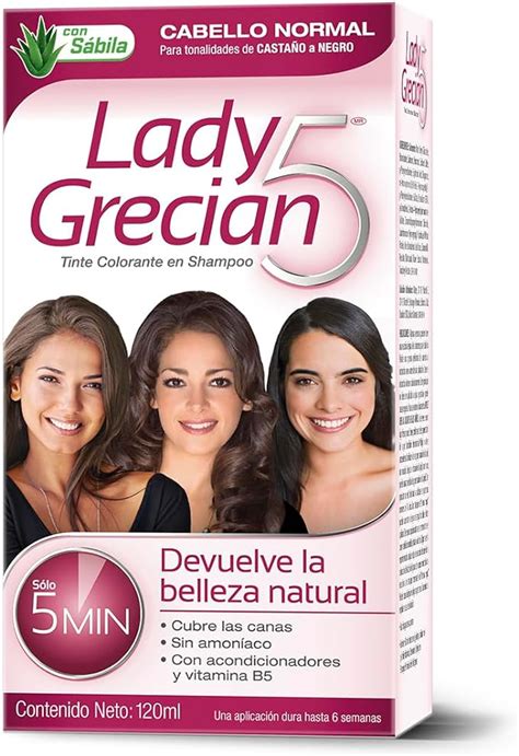 Grecian Lady Grecian 5 Tinte Colorante En Shampoo Cubre Las Canas