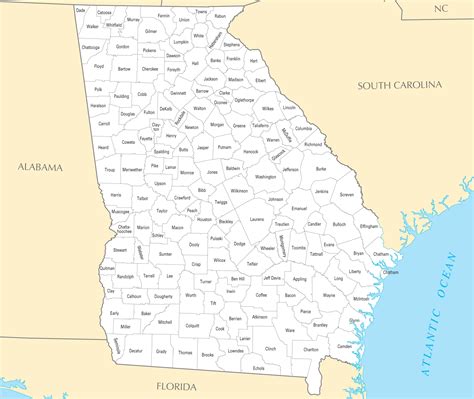 Georgia County Map • Mapsof.net