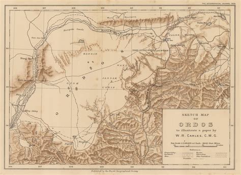 Royal Geographical Society Rgs Sketch Map Of Ordos To Illustrate A