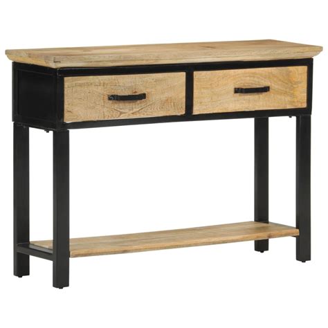 Table Console 110x30x75 Cm Bois De Manguier Massif Brut VidaXL Leroy