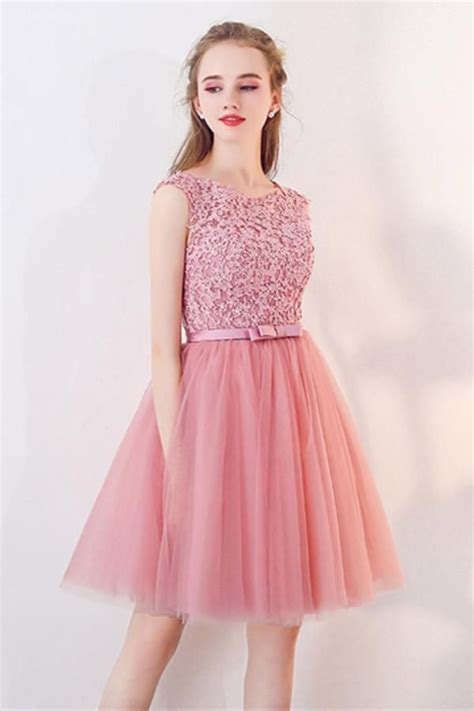 A Line Cap Sleeves Appliques Bowknot Crystal Sashes Homecoming Dress