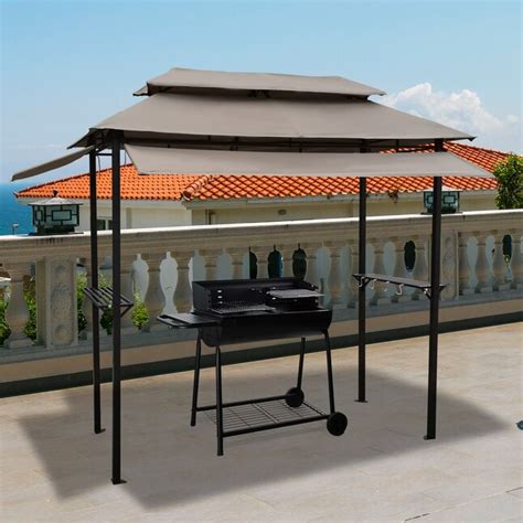 Bayfeve 8 Ft X 4 Ft Outdoor Grill Gazebo Rectangle Mushroom Metal