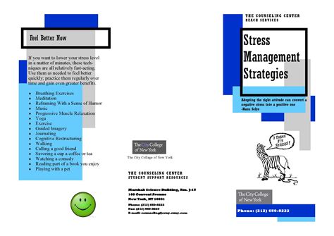 Stress Management Brochure The City College Of New York