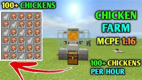 How To Make A Automatic Cooked Chicken Farm For Minecraft Pe 1 16 Lordn Gaming Youtube